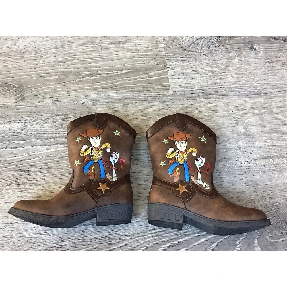 Disney Pixar Toy Story 4 Woody Forky Cowboy Boots Toddler Size 11 Kids Boots